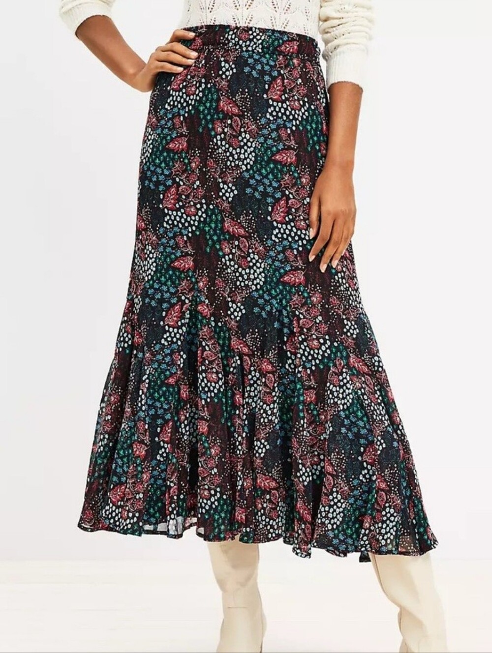 Loft Floral Maxi Skirt Size XXL